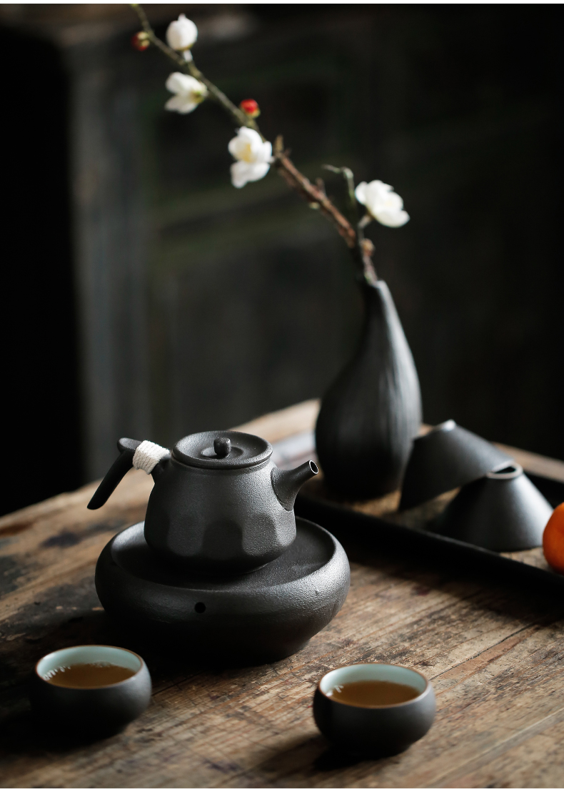 ShangYan retro black pottery teacup perfectly playable cup small ceramic bowl kung fu tea sample tea cup single CPU contracted master CPU