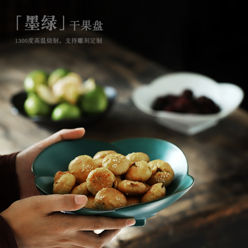 ShangYan fruit bowl ceramic creative household snack dried fruit basin of I sitting room tea candy dish tea taking with zero