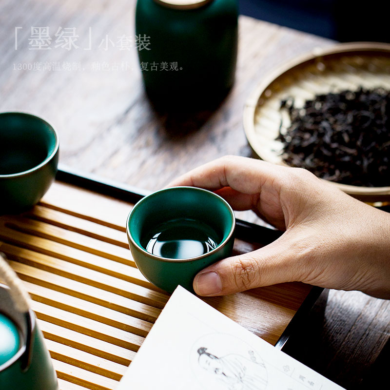 ShangYan kung fu tea set suit household Japanese teapot teacup tea tray was contracted small office of a complete set of tea set