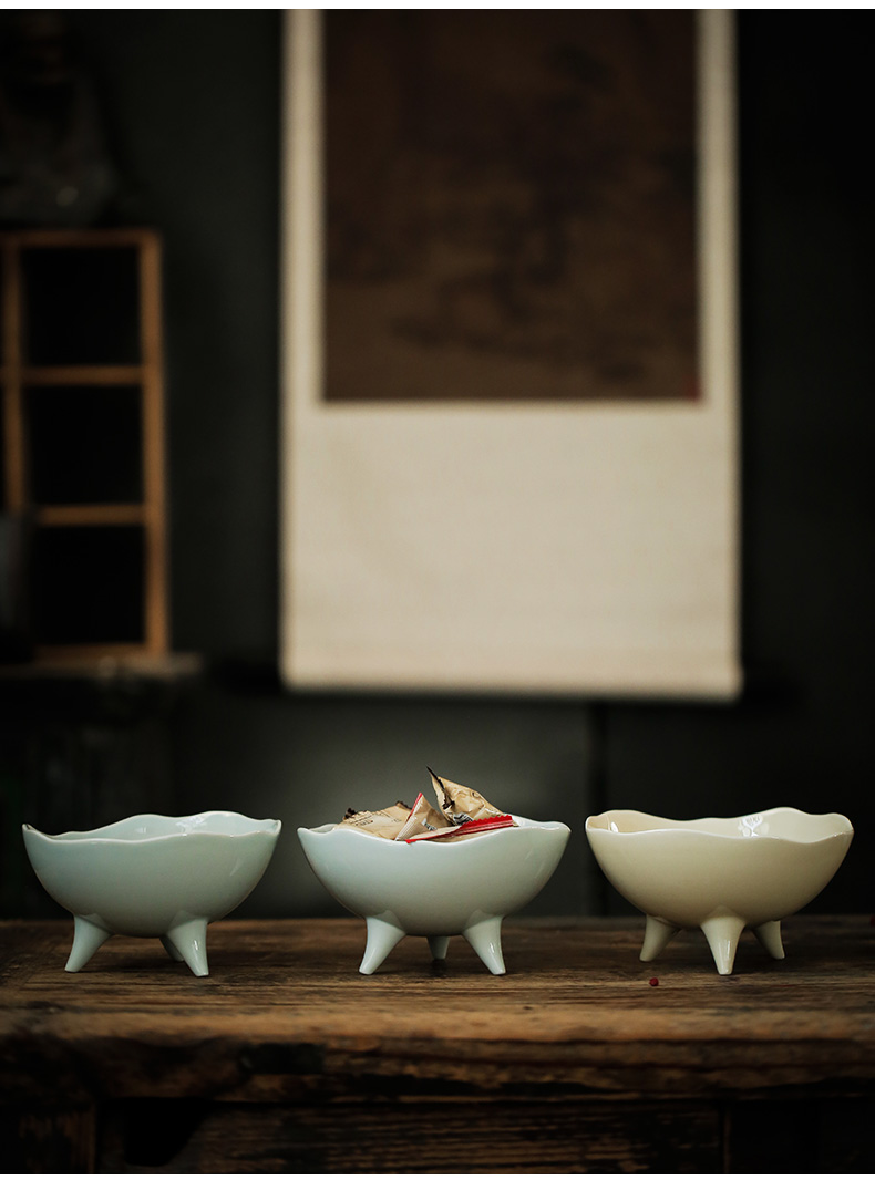 ShangYan creative high tea tray was white porcelain cup ice cream dessert bowl dried fruit snack plate XiCha wash to the trumpet