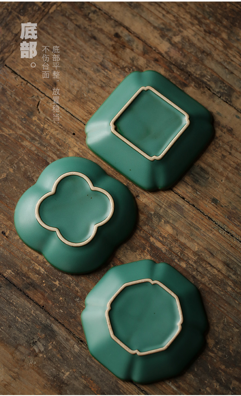 ShangYan kung fu tea set ceramic tea cup mat accessories saucer creative Japanese insulation cup tea table mat