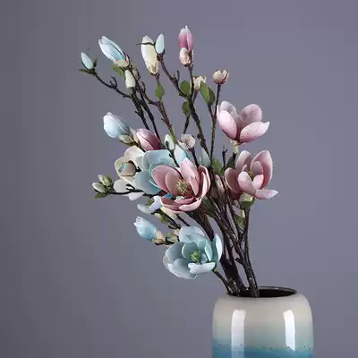 Yongyue home simple Chinese simulation flower ornaments living room multi head PU hand feel magnolia flower arrangement