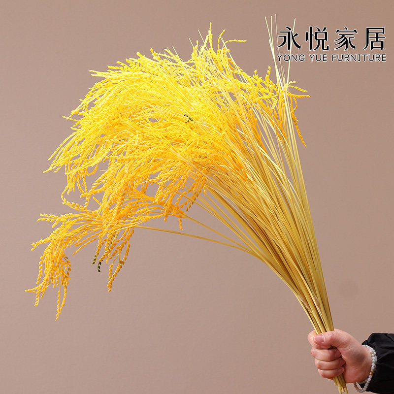 Yongyue Home Emulation Rice Fake Flower Shop Decoration Emulation Flower Barley Subplastic Flower Desktop Pendulum wheat ears