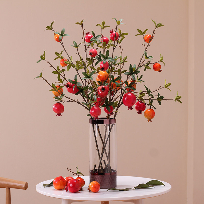 Yongyue artificial flower 2023 new pomegranate fruit decoration fake flower model room decoration light luxury decoration flower bouquet
