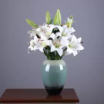 Yongyue home simulation hand feeling lily flower coffee table table decoration fake flower PU plastic flower arrangement bouquet