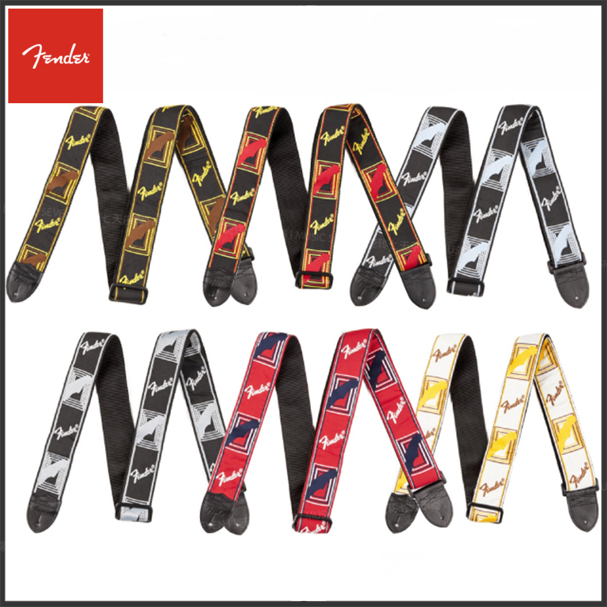 Fanta Fender print series knitted classic bake wood guitar bass strap