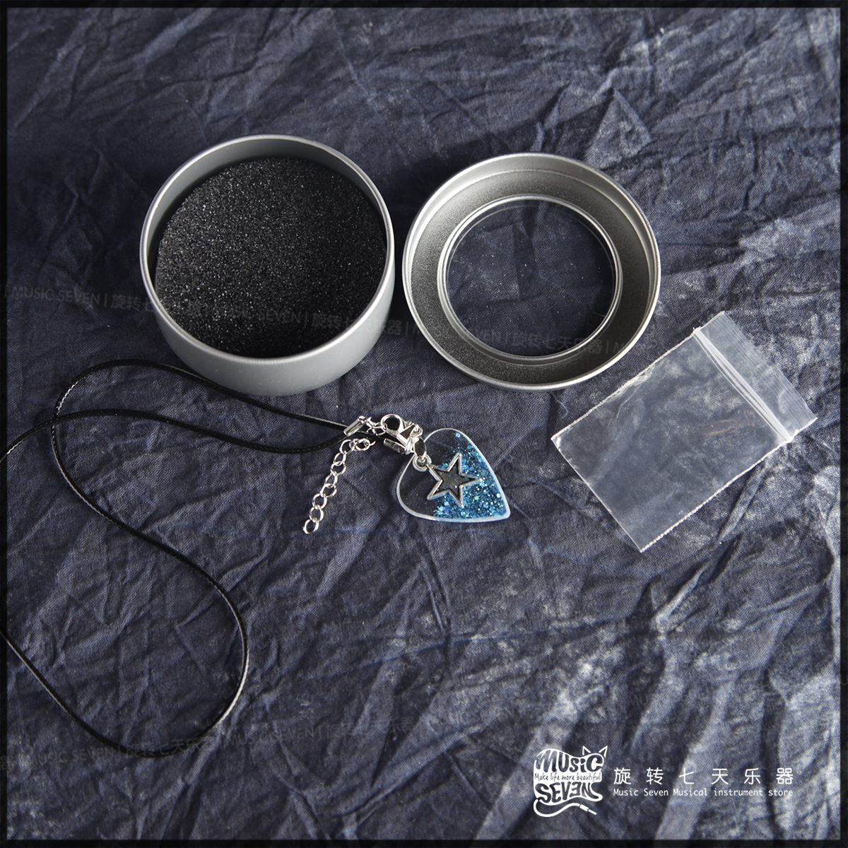 Rotating for seven days Guitar Bass Dial Pendant Pendant minimalist Personality Gift Necklace Ornaments