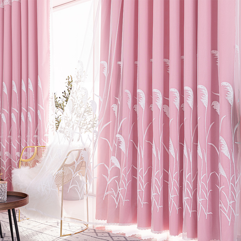 Curtains blackout double layer one with yarn Nordic minimalist girl 2022 new bedroom living room light luxury atmosphere