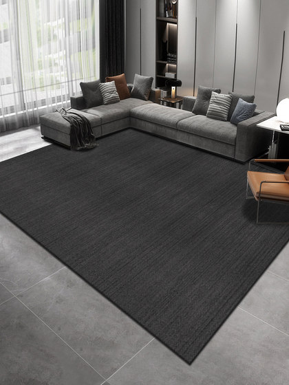 Solid color living room carpet, washable and wipeable sofa coffee table blanket, bedroom light luxury high-end home studio soundproof floor mat