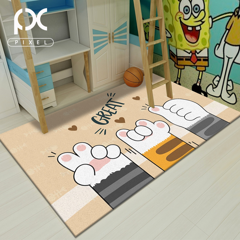 Cartoon carpet living room bedroom coffee table cute floor mat household disposable sofa bedside blanket children's room large area