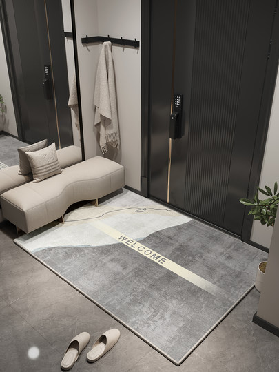 Простой придверный коврик, нескользящий коврик для прихожей, грязеотталкивающий коврик, ковер без необходимости стирки, легкая роскошь, высококачественный, можно обрезать по размеру.