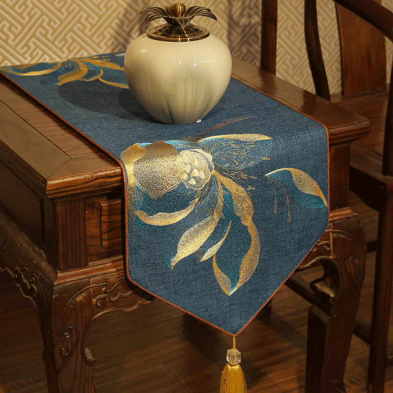 Table Flag New Chinese Light Extravagant Dining Table Cloth Minimalist modern Zen Tea Table Cloth Tea Table Cloth Art Strip Tea Table Cloth