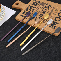 Tao Di 304 stainless steel long handle mixing spoon small spoon seasoning coffee spoon long creative ice spoon dessert honey