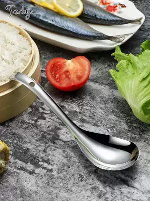Tao Di 304 stainless steel rice spoon Large thickened non-stick rice soup spoon Household rice spoon meal spoon