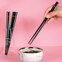 Alloy chopsticks household mildew-proof non-slip paint-free high-temperature public chopsticks tableware set fast non-solid wood