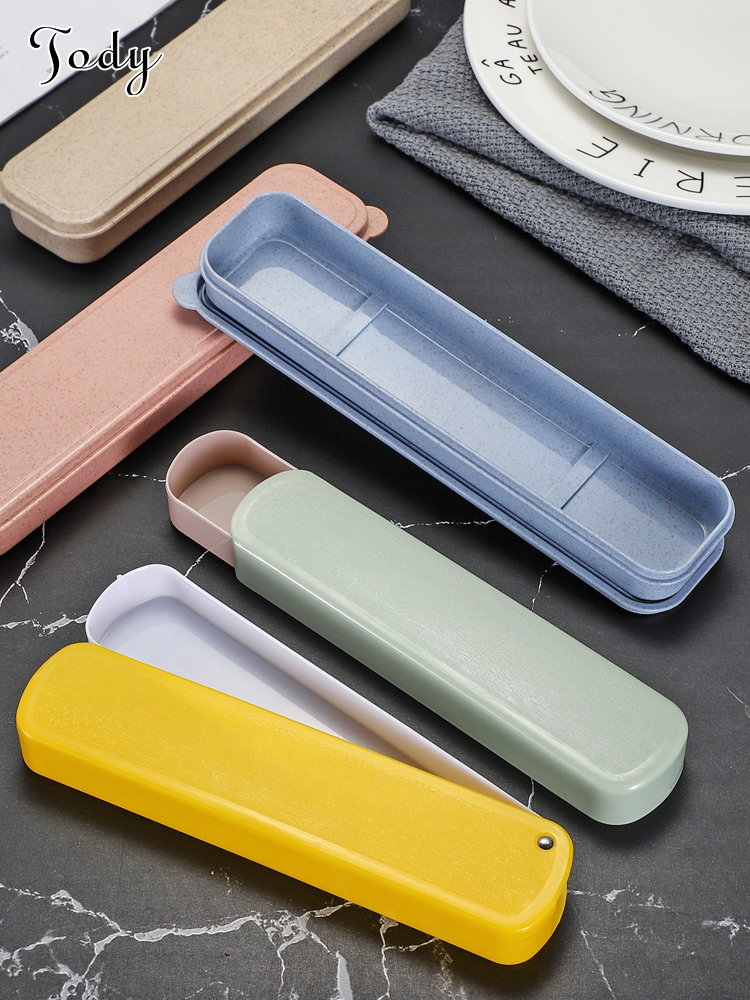 Tao Di tableware box Large portable children's student-mounted chopsticks spoon box Empty carry baby take-away storage box