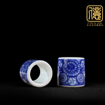 Hand-painted blue and white tangled branches lid lid bowl teapot lid cover full handmade Jingdezhen kung fu tea set tea ceremony tea ceremony accessories