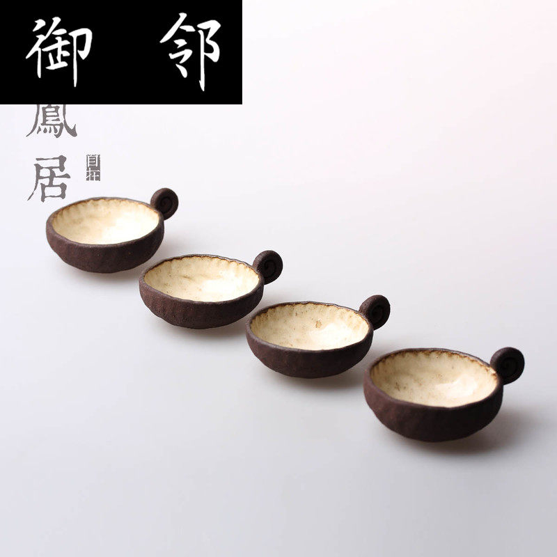 New hand-made ceramic coarse pottery hand-pinched smell cup with ears Tea cup Kung Fu Tea Tao Tea Cup Quaint cup