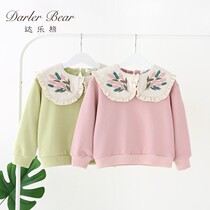 Girl Necropolis Spring Autumn Ocean Korean version 2022 New Turned Over Undershirt Child Spring Dress Girl Child Blouse