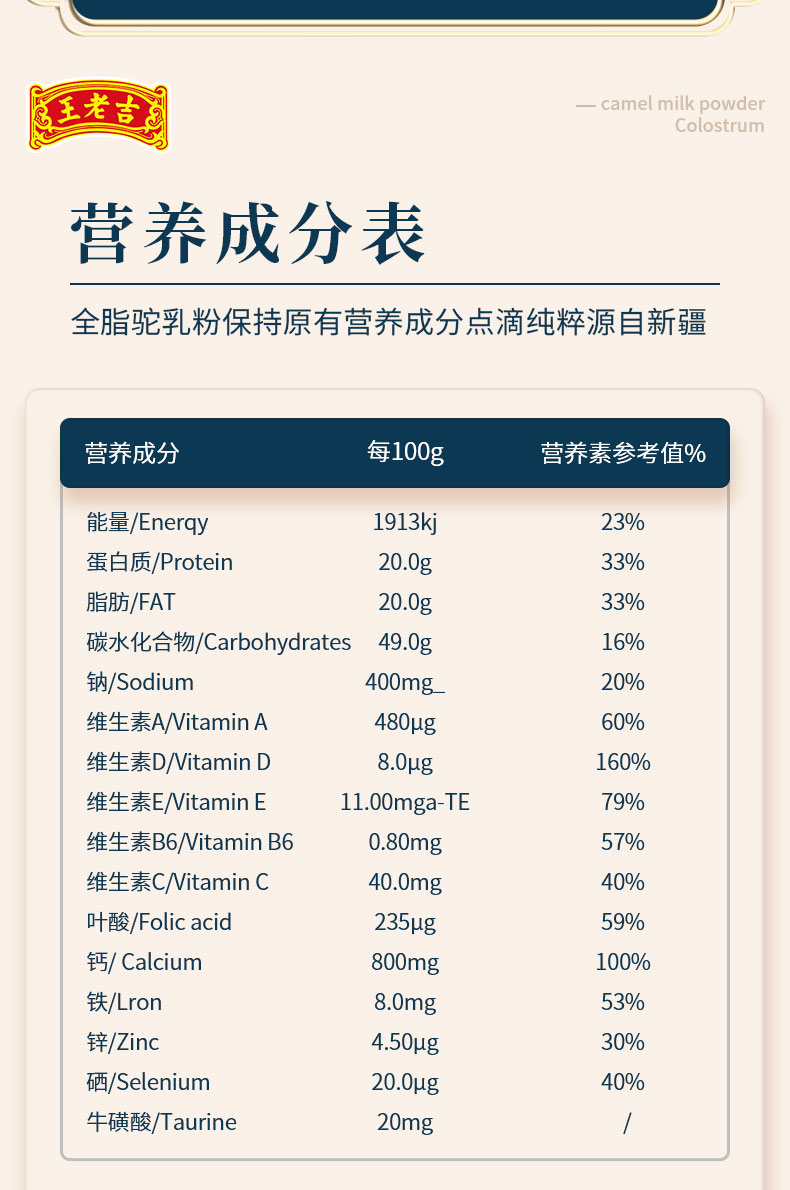 到手仅173】王老吉正宗新疆初乳配方驼奶粉