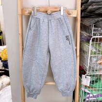 22 winter middle and older childrens all-in-one velvet warm stitching boys and girls knitted casual pants length 1039