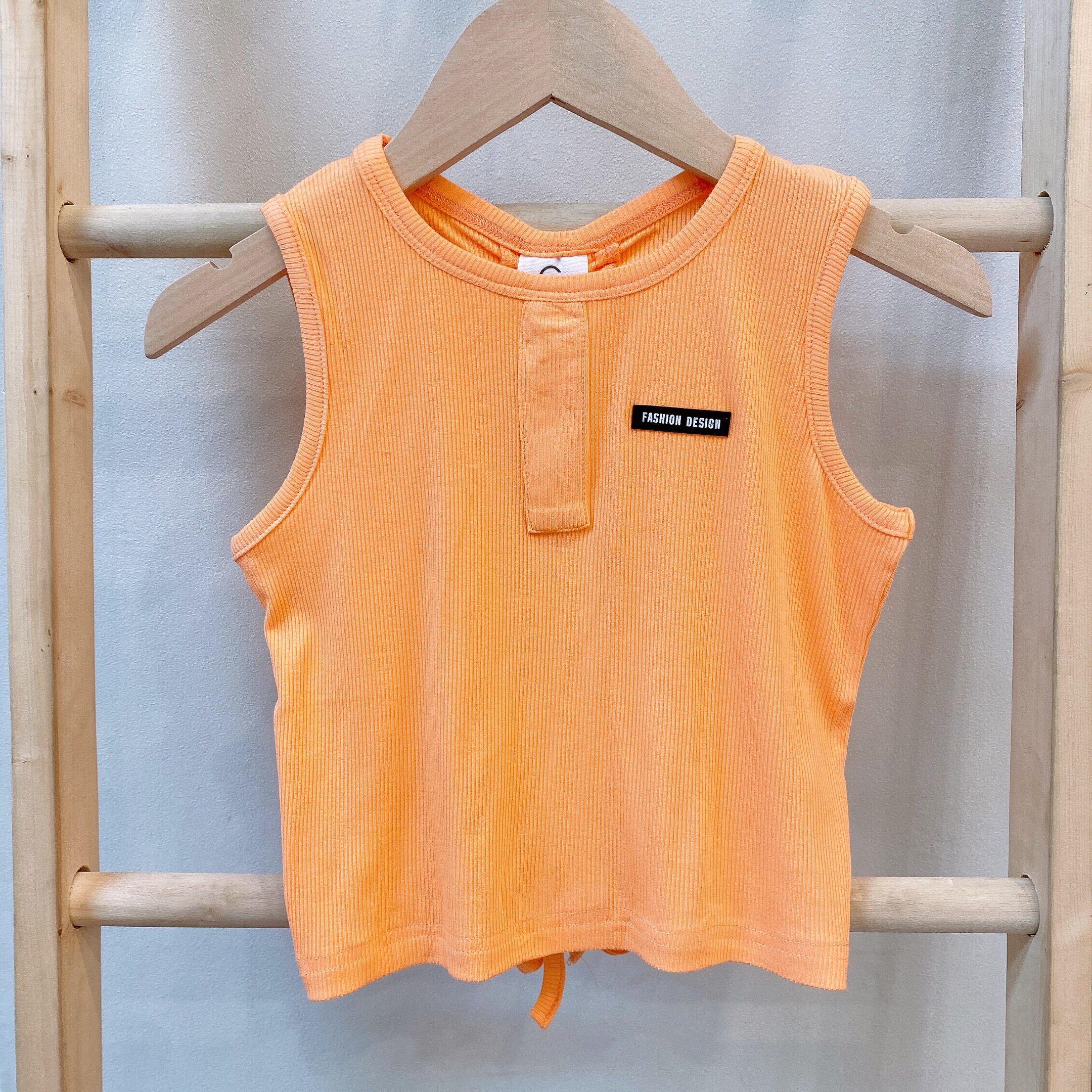 Brand summer children's middle school girls Korean version all-match super soft elastic back drawstring sleeveless T-shirt vest 18310