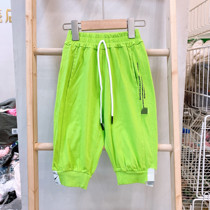 Niu Duo Duo summer childrens middle-aged and older childrens Korean version of the shrinking mouth sports all-match casual seven-point knitted mid-pants 86266