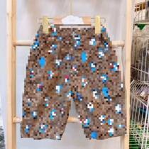 Brand summer childrens middle and big children Korean version full body cartoon letters thin section breathable cloth pants cropped pants 58303