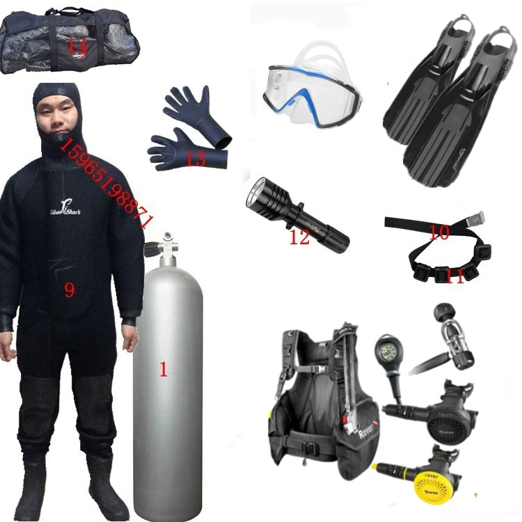 cressi professional scuba deep diving full set of diving equipment