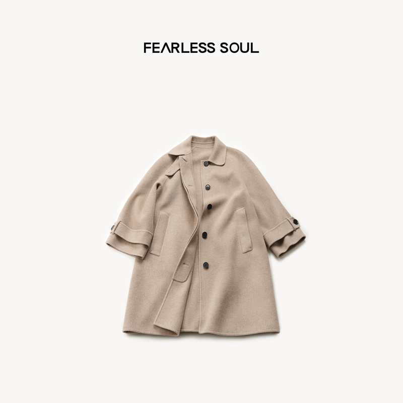 Taffa Tang Fa Fa's New Autumn and Winter High-Quality Australian Wool + Cashmere Warm Three-Quarter Sleeve Small Lapel Jacket for Women Taffa Tang Fa Fa's New Autumn and Winter High-Quality Australian Wool + Cashmere Warm Three-Quarter Sleeve Small Lapel Jacket for Women