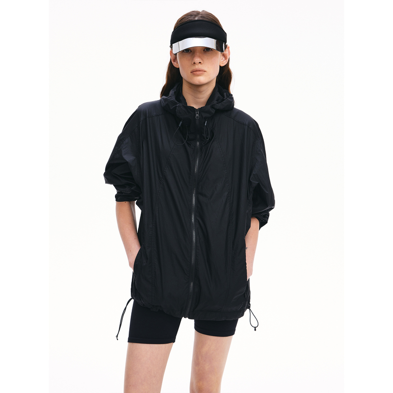 Taffa Tang Fafa Spring/Summer New Japanese Style Outdoor Casual Drawstring Hooded Lightweight Breathable Sun Protection Jacket for Women