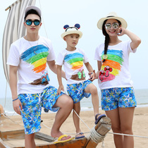 Beach parent-child suit seaside vacation Sanya 2021 new trend a family of three packed full suit travel beach