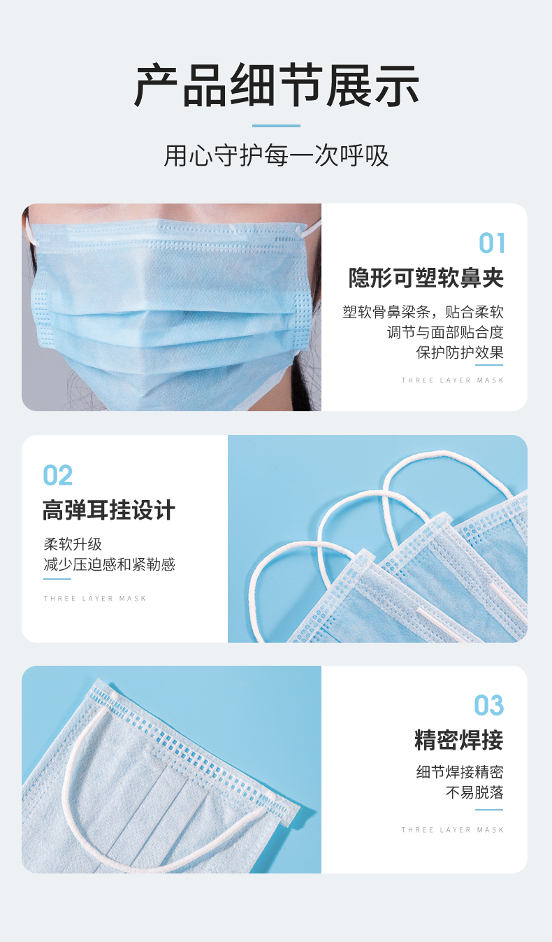 万基 一次性防护囗罩 50只 图7