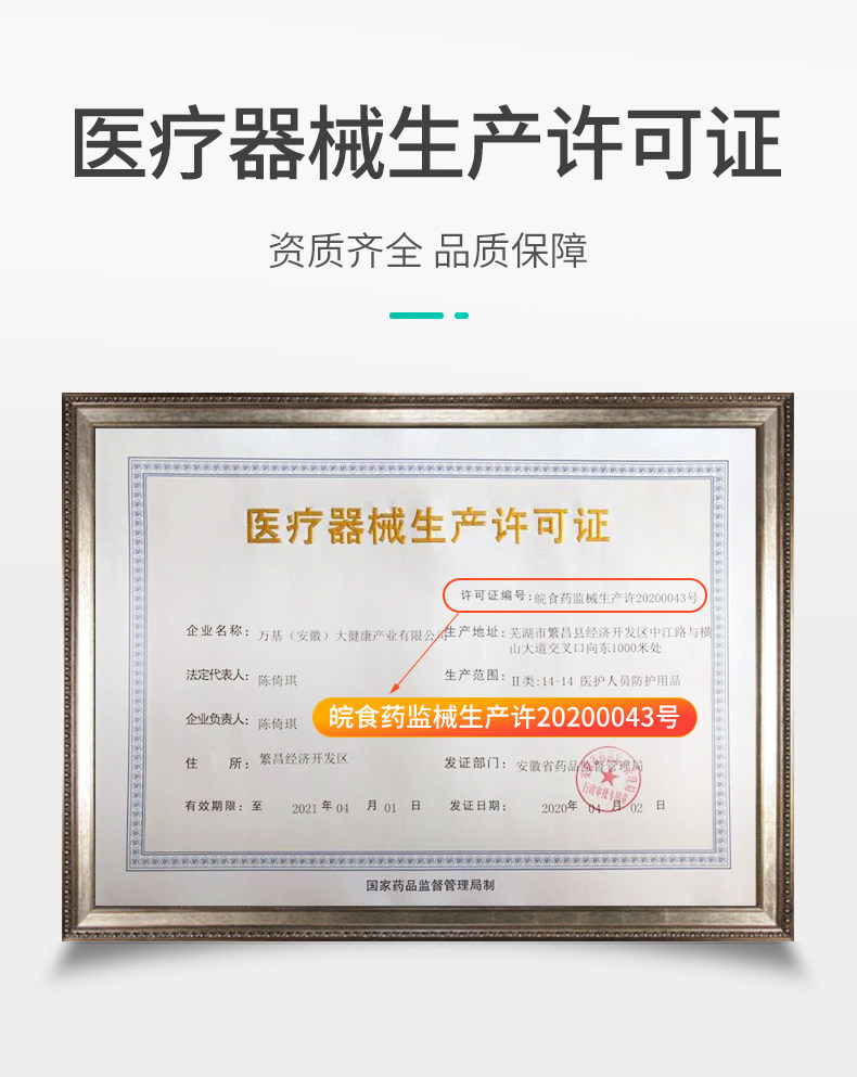 万基 一次性医用口罩 10只 药监局注册可查 图5