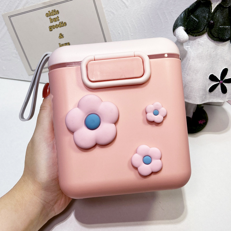 Infant milk powder box large-capacity portable go out sub-packing sub-grid rice powder box storage tank sealed moisture-proof household