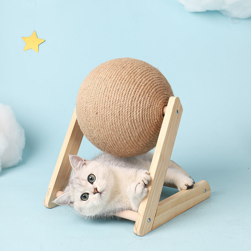 Cat Grabbing Board Sisal Cat Toy Self-Hi-Stuffy Cat Grinding Claw Not Dropping Scrabble Grip Plate Supplies Vertical abrasion resistant cat catch ball