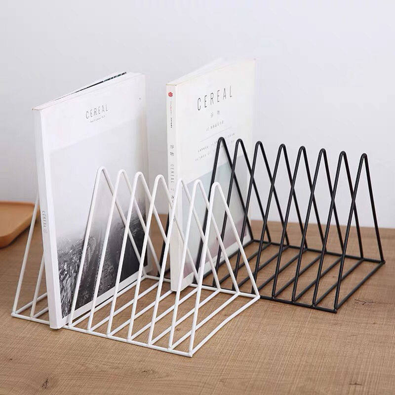 Nordic triangle stand iron shelf desktop decoration shelf shelf shelf convenient book frame