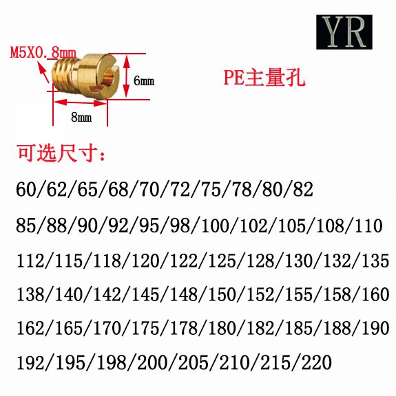 Retrofit carburetor PE main measuring hole 26 28 30 30 speed spray nozzle hanging barrel The off-road caravan Nibibi recommended