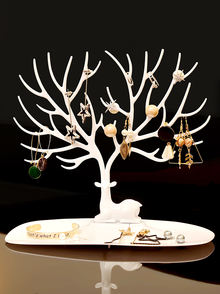 Earring storage box ins wind desktop hanging jewelry Earring shelf Necklace ring hand jewelry tray Jewelry display rack