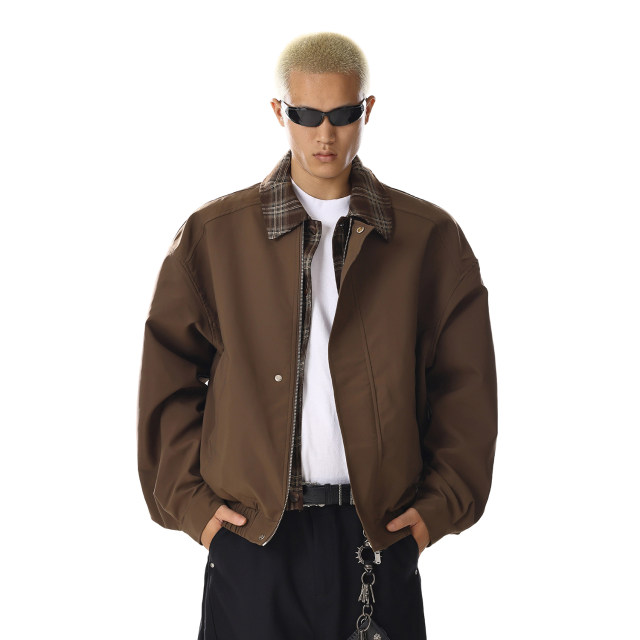 American retro plaid lapel jacket for men