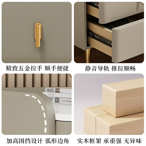 Прикроватная тумбочка из цельного дерева 2024, новый стиль, светлый роскошный элитный дом для маленькой спальни, простой современный прикроватный шкаф для хранения вещей