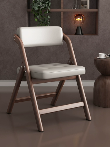 Бытовой складной стул из цельного дерева, стул со спинкой для отдыха, мягкий обеденный стул в скандинавском стиле, штабелируемый табурет, высококачественное настольное кресло, стул