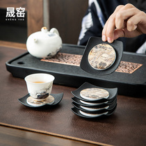 Shengyao Absorbent Tea Cup Mat Tea Totea Dao New Chinese Retro Ceramic Thermal Insulation Mat Light Extravagant Fu Tea Accessories
