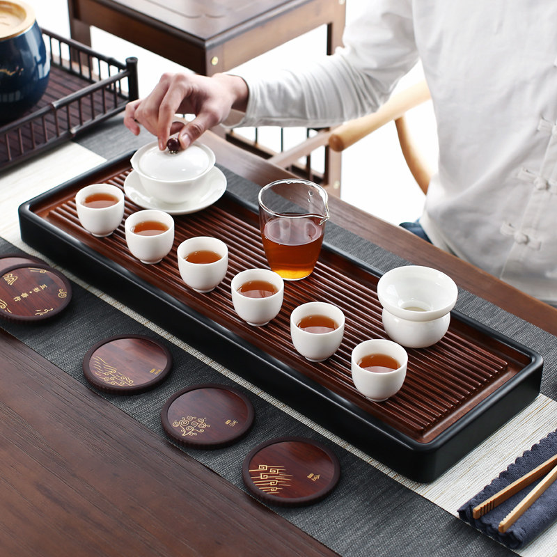 Sheng Kiln Heavy Bamboo Tea Tray Whole Qigong Fu Tea Furniture Home Tea Sea Small Number Rectangular Tea Tray Brief Stone Tea Table