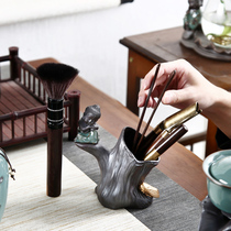 Home Kilns Black Sandalwood Solid Wood Tea Road Six Gentlemen Suit Kongfu Tea Furniture Accessories Big Full Tea Art Big Swing Piece Tea Clip Tea Knife