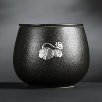 Retro Jianshui tea residue tank Kung Fu tea accessories Tea washing cup Large cup washing Ceramic washing tea washing with lid