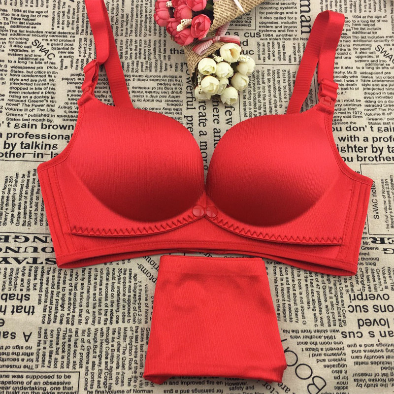 New Wedding Lactation Lingerie Suit No Steel Ring Wedding BORN YEAR LARGE RED PREGNANT WOMAN BRA PREGNANT BREAST-FEEDING BRA WOMAN