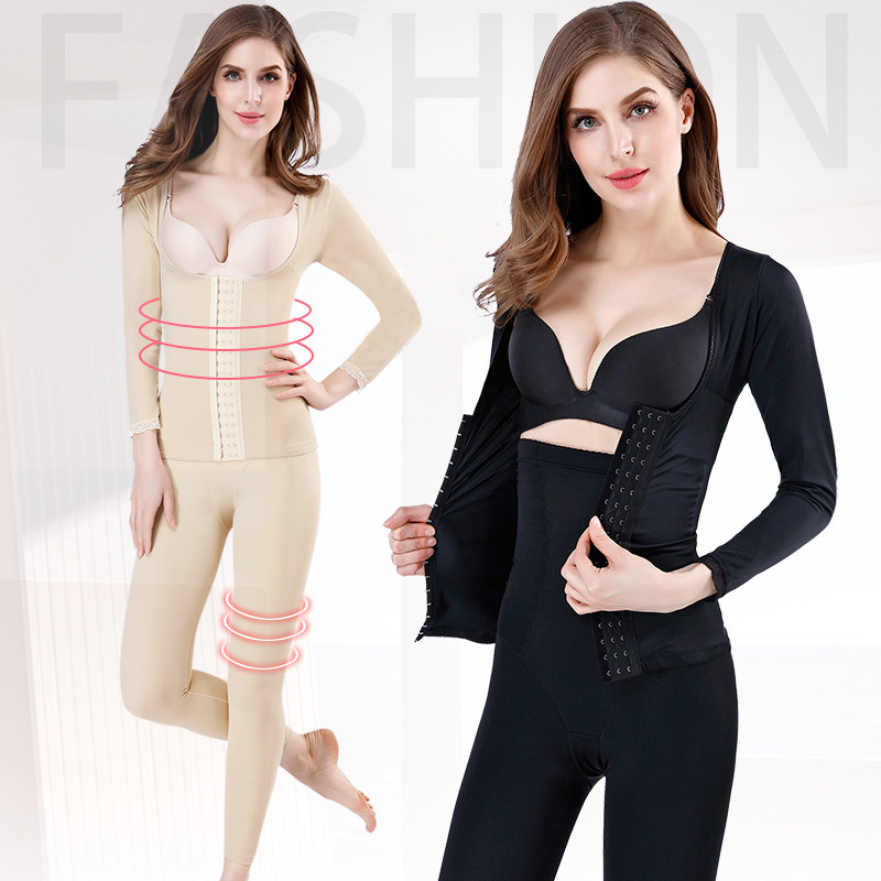 Long pants long sleeve clothes two-piece style suit thin woman pregnant woman postpartum bondage beauty body beam waist shaping collection of clothes
