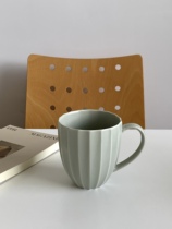 On the table - Export matte geometric green ceramic mug water cup latte coffee cup