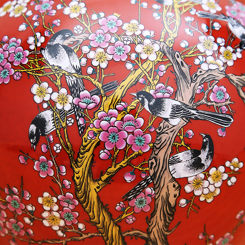 Beaming vase cinnabar red colouring to industry